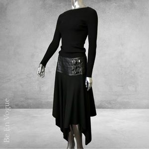 ESCADA Wool and Leather Skirt